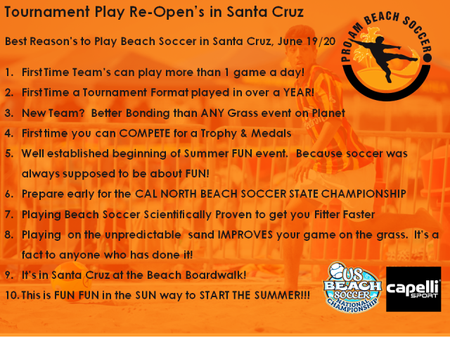 infographic of 10 reasons to play beach soccer